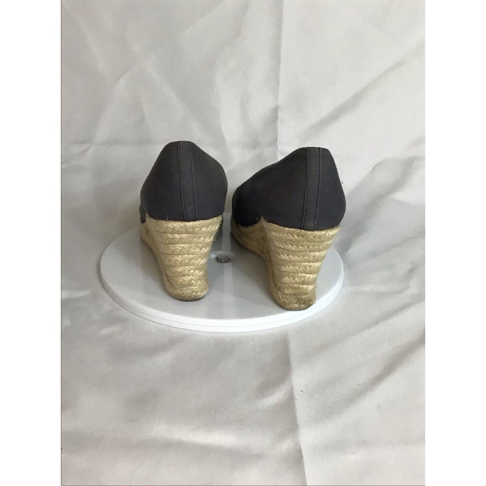 J Crew Women Fabric Wedge Espadrilles Sz. 8 Dark gray EUC (Litle Wear) leisure - Picture 3 of 9